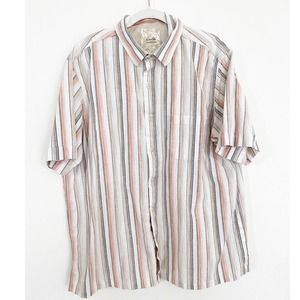 Tasso Elba Mens 2XL Multicolor Striped Short Sleeve Front Button Up Shirt